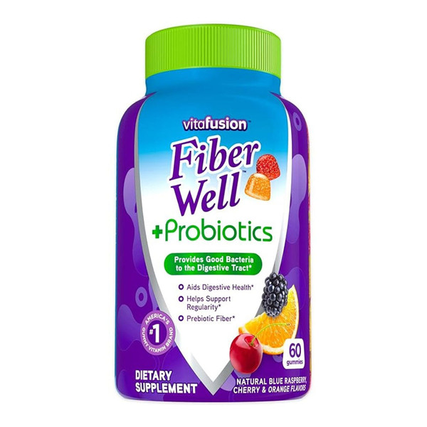 Vitafusion Fiber Well + Probiotics Gummies For Adults, 60 Count
