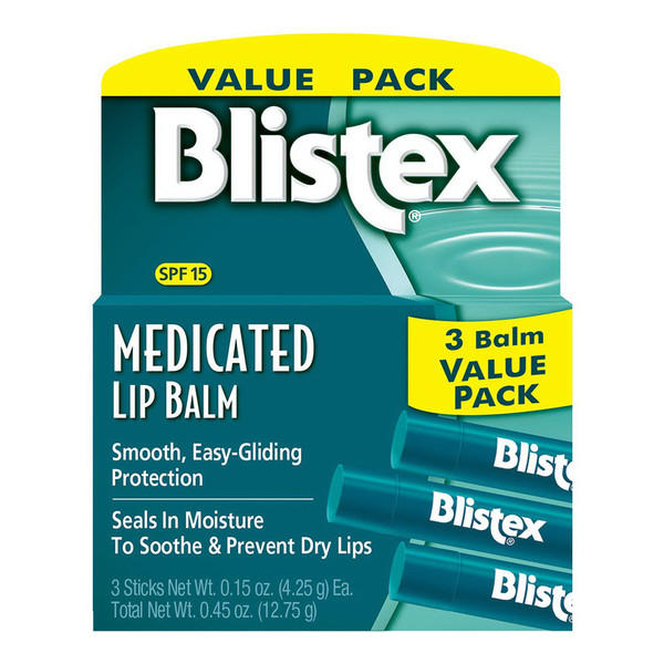 Blistex Medicated Lip Balm 0.15 Ounce  - 3 Ea