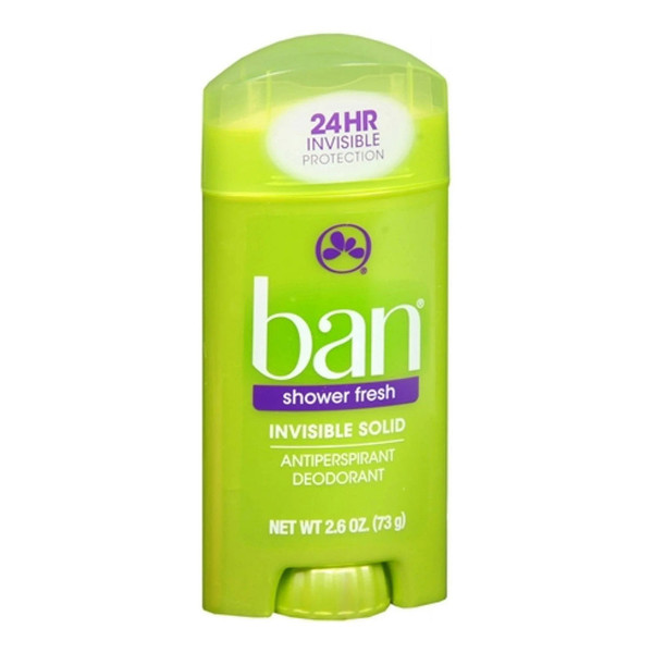 Ban Antiperspirant Deodorant For Women And Men, Invisible Solid, Shower Fresh, 2.60 Ounce