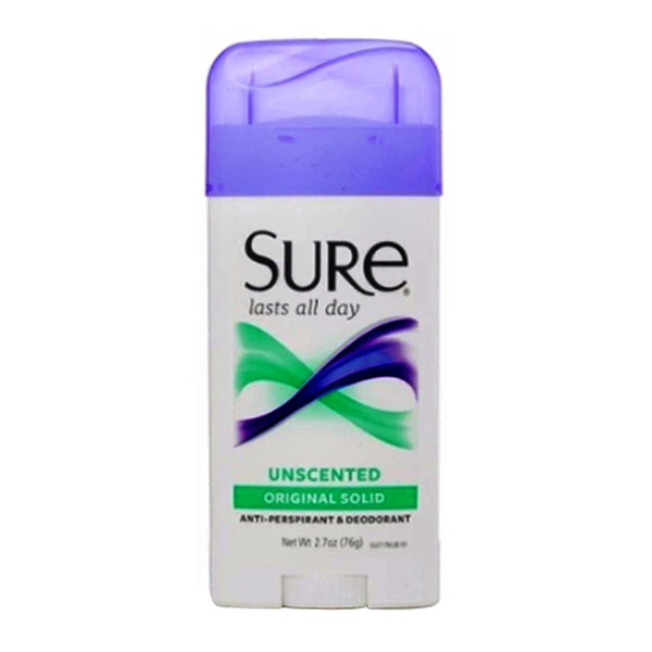 Sure Wide Solid Antiperspirant & Deodorant, Unscented - 2.7 Oz