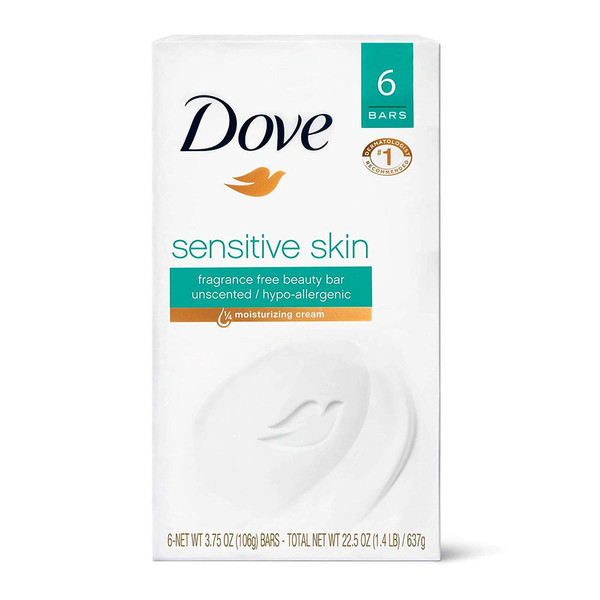 Dove Beauty Bars Sensitive Skin 6 Bars, 3.75 Oz
