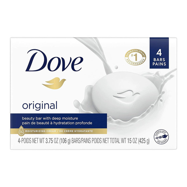 Dove Beauty White Moisturizing Beauty Bar Soap 4 X 3.75 Oz