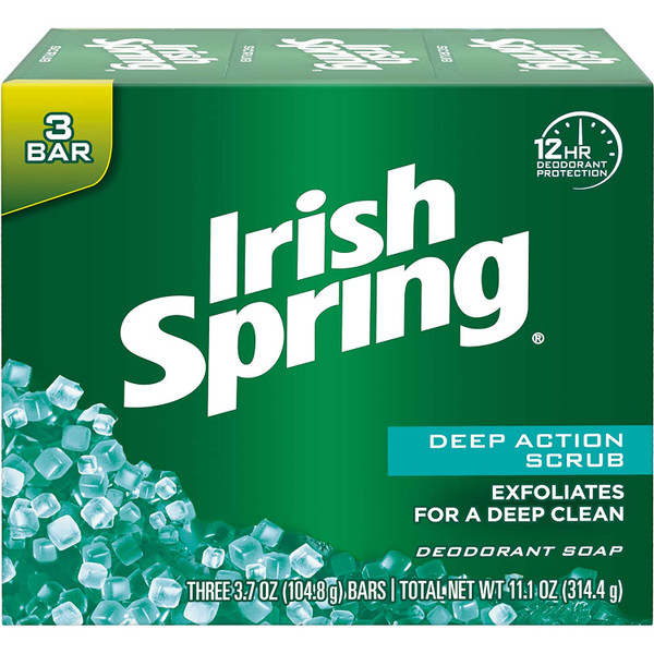 Irish Spring Deep Action Scrub Deodorant Soap By Irish Spring - 3.7 Oz, 3 Count