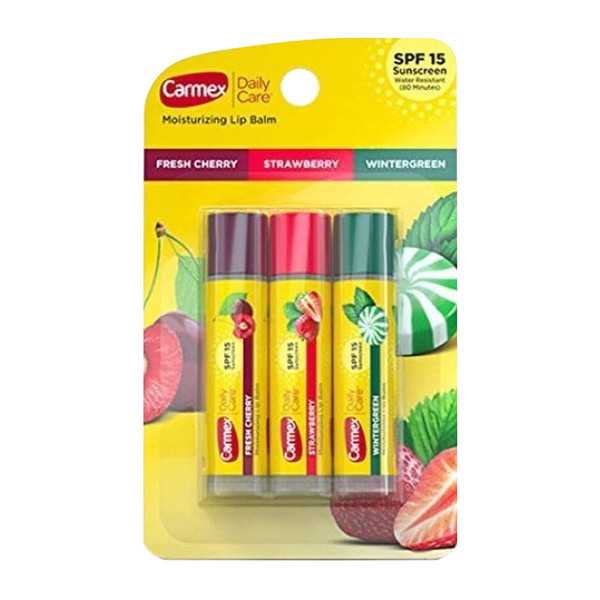Carmex Daily Care Moisturizing Lip Balm Stick, 0.15 Oz/3 Ea