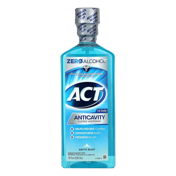 Act Anticavity Zero Alcohol Fluoride Mouthwash 18 Fl. Oz.
