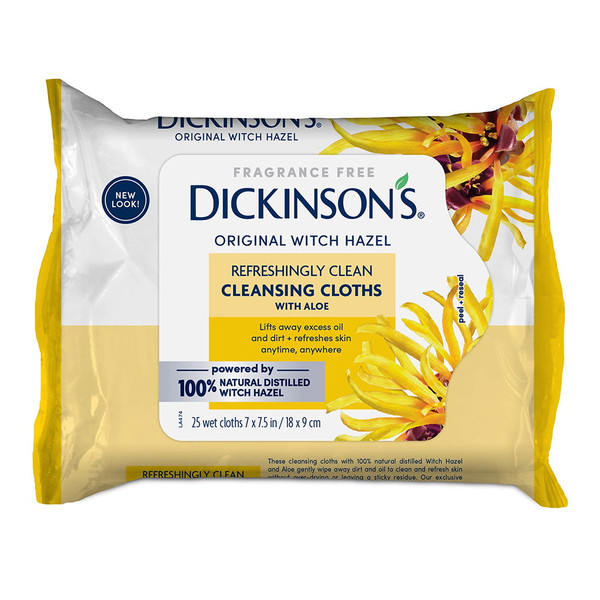 Dickinson'S Original Witch Hazel Daily Refreshingly Clean Cleansing Cloths 25 Ea