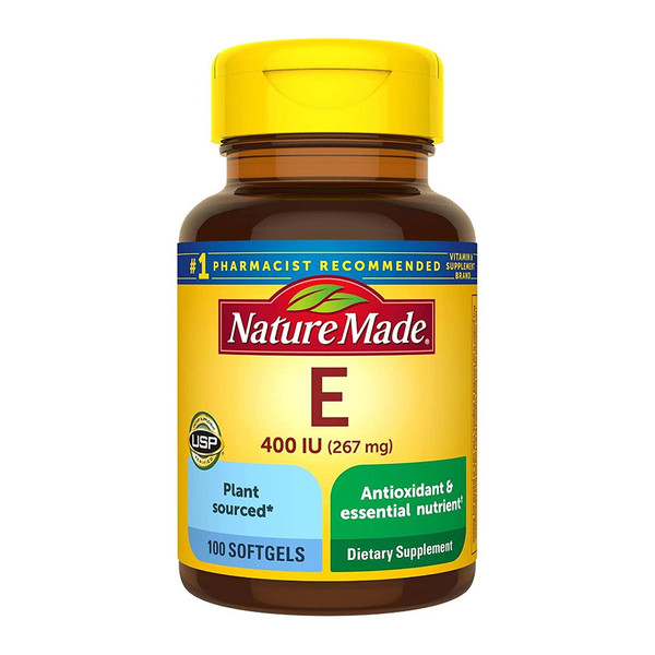 Nature Made Vitamin E 180 Mg (400 Iu) Dl-Alpha, Dietary Supplement For Antioxidant Support - 100 Softgels
