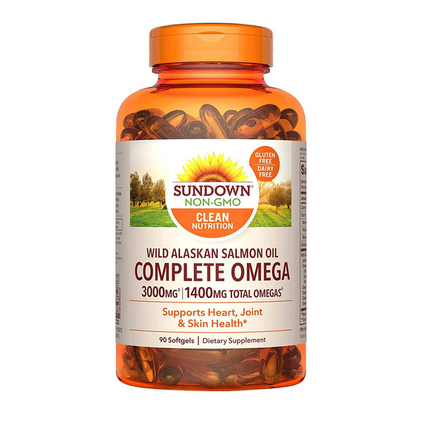 Sundown Complete Omega Wild Alaskan Salmon Oil Softgel, 1400 Mg - 90 Softgels