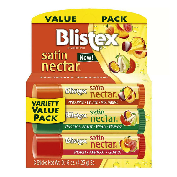 Blistex Satin Nectar Lip Moisturizer Variety Value Pack 0.15 Ounce