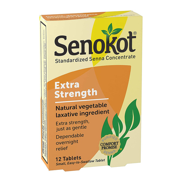 Senokot Natural Vegetable Laxative Ingredient, Extra Strength Tablets - 12 Tablet