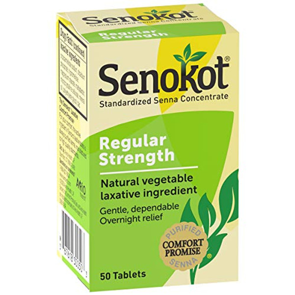 Senokot Natural Vegetable Laxative Tablets, Regular Strength - 50 Ea