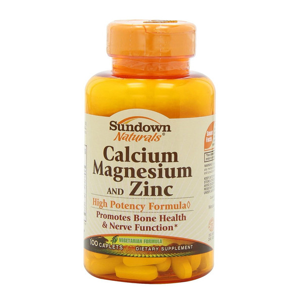 Sundown Calcium Magnesium And Zinc Caplets 100 Caplets