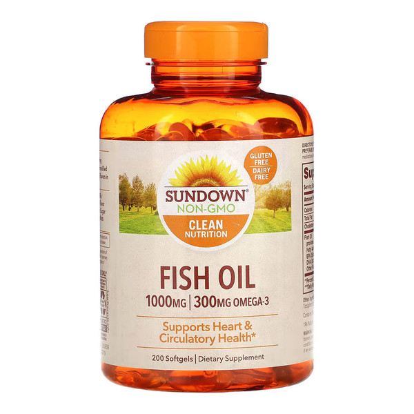 Sundown Naturals Fish Oil 1000 Mg Softgels - 200 Ea