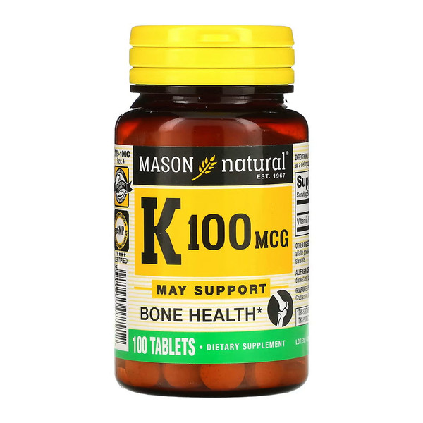 Mason Natural K 100 Mcg Tablets 100 Ea