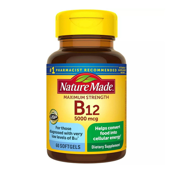 Nature Made B-12 Maximum Strength Softgels 5000 Mcg 60 Ea