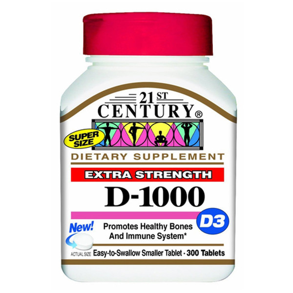 21St Century D 1000 Iu Extra Strength Tablets - 300 Ea