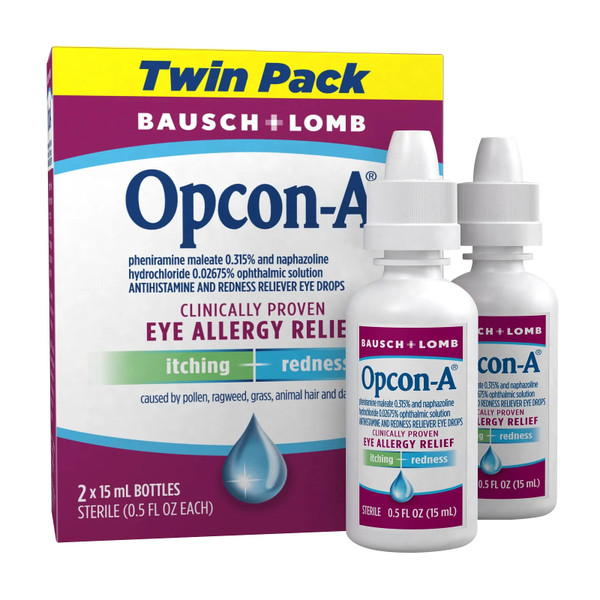 Opcon-A Bausch And Lomb, Eye Drops, 1 Fl Oz