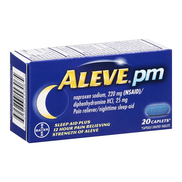 Aleve Pm Pain Relief And Nighttime Sleep Aid Naproxen Sodium Caplets ? 20 Count