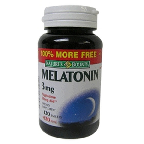 Natures Bounty Melatonin 3 Mg Nighttime Sleep Aid Tablets - 120+120 Tablets