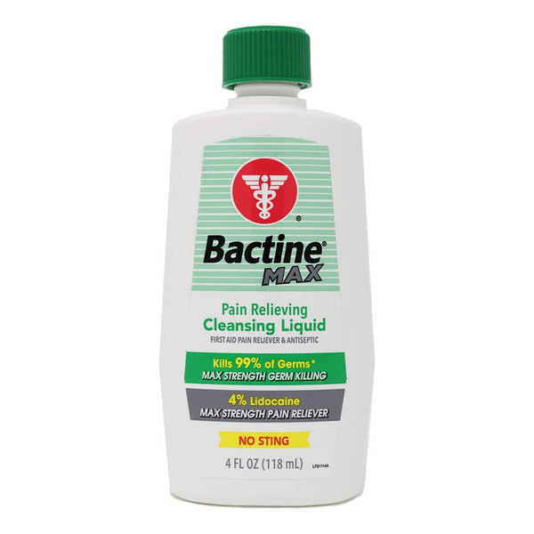 Bactine Max Pain Relieving Cleansing Liquid, Green - 4 Oz