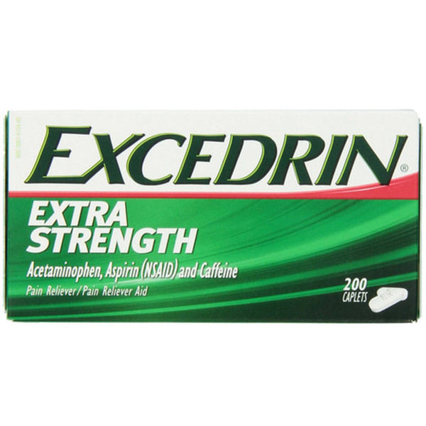 Excedrin Extra Strength Pain Reliever Aid Caplets - 200 Ea