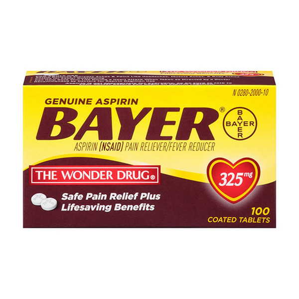 Bayer Aspirin Pain Reliever 325Mg Tablets - 100  Tablets