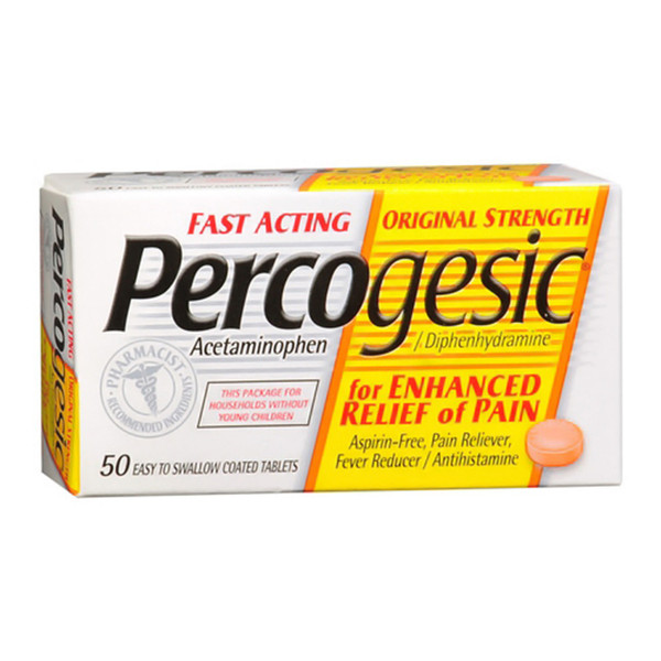 Percogesic Fever Reducer/Antihistamine Pain Reliever Tablets - 50 Each