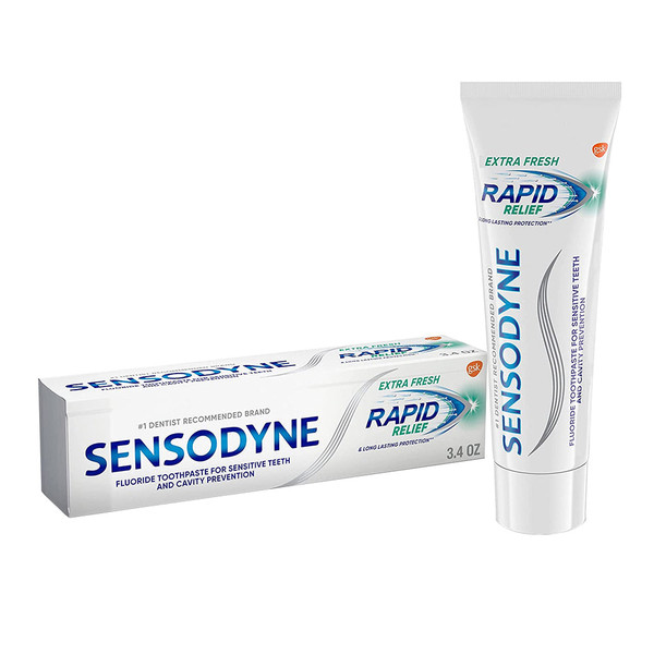 Sensodyne Rapid Relief Sensitive Toothpaste, Cavity Prevention And Sensitive Teeth Treatment - 3.4 Oz