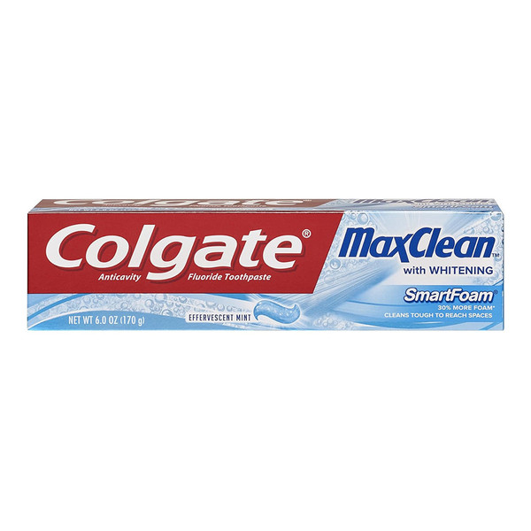 Colgate Max Clean Smart Foam Whitening Fluoride Toothpaste - 6 Oz