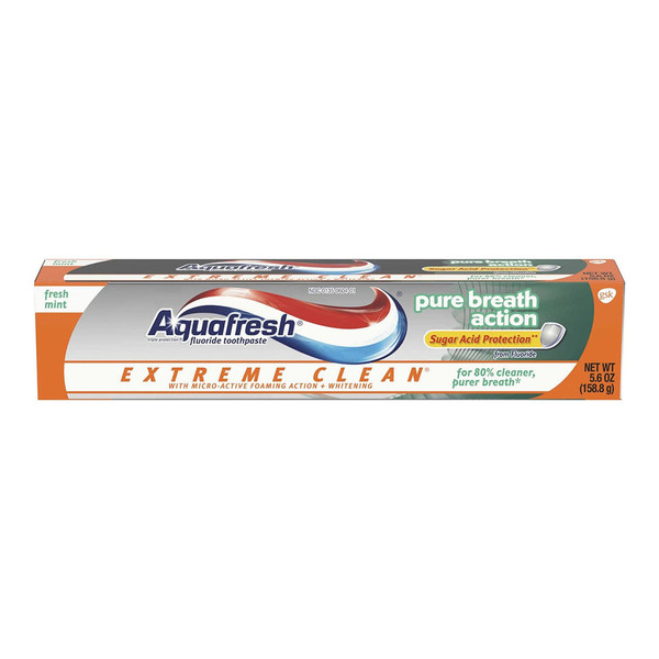 Aquafresh Extreme Clean Pure Breath Action Fluoride Toothpaste, 5.6 Oz