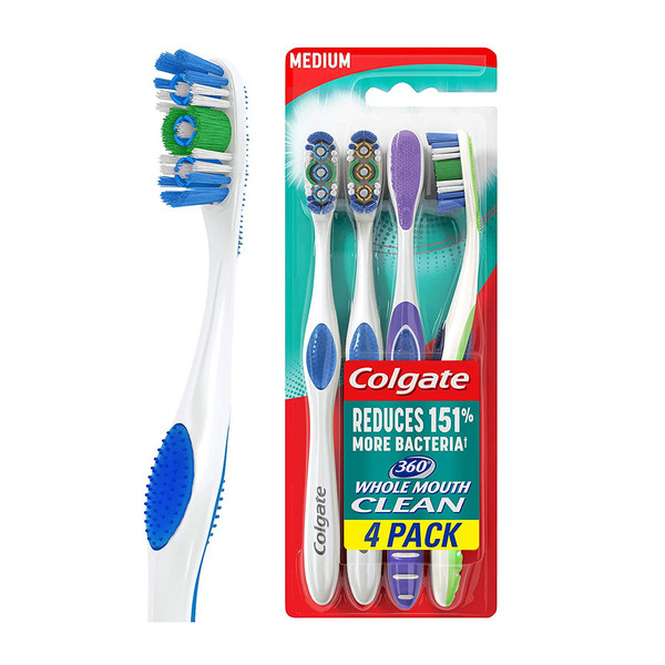 Colgate 360 Adult Toothbrush, Medium (4 Count)