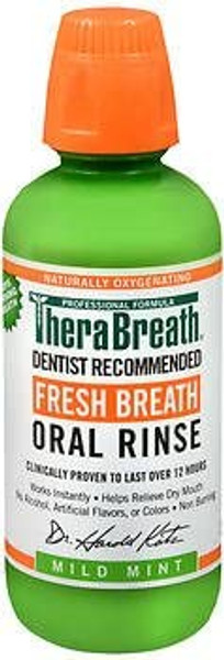 Therabreath Fresh Breath Dentist Formulated Oral Rinse, Mild Mint - 16 Oz