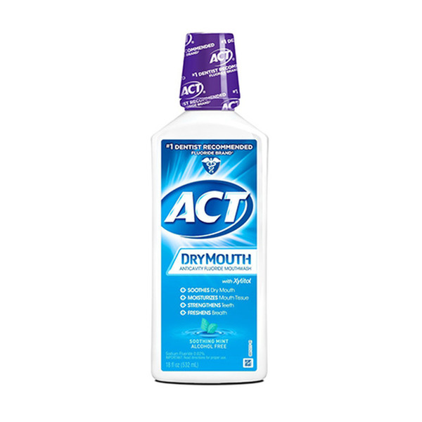 Act Total Care Dry Mouth Anticavity Fluoride Rinse, Soothing Mint - 18 Oz
