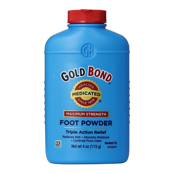 Gold Bond Maximum Strength Talc-Free Foot Powder, White - 4 Oz