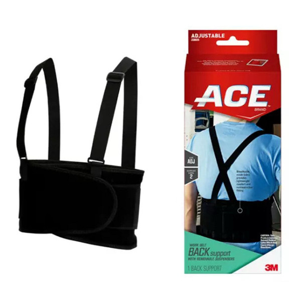 Ace Work Belt Back Supoprt, One Size Fits Most, Black