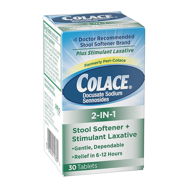 Colace 2-In-1 Stool Softener & Stimulant Laxative - 30 Ct
