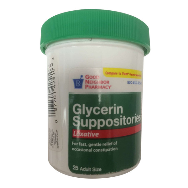 Good Neighbor Pharmacy Glycerin Suppositories Laxative For Adults - 25 Ct