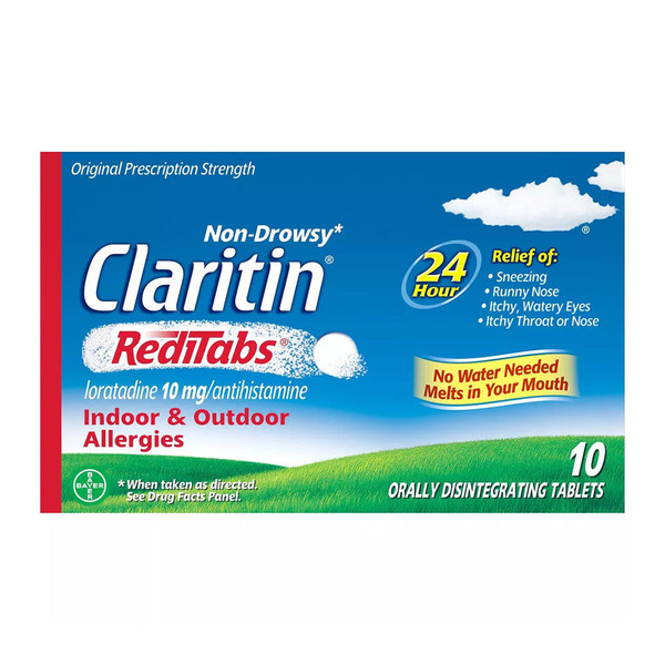Claritin 24 Hour Allergy Relief Reditabsnon Drowsy Tablets - 10 Ea