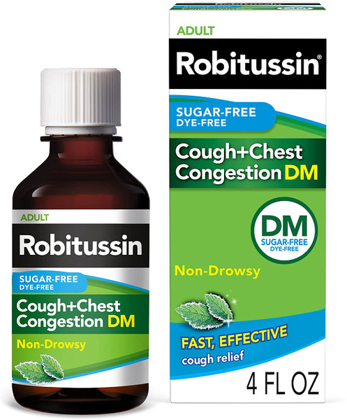 Robitussin Adult Cough Plus Chest Congestion Dm Liquid Sugar Free, 4 Oz