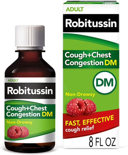 Robitussin Cough Plus Chest Congestion Dm Liquid For Adult, 8 Oz