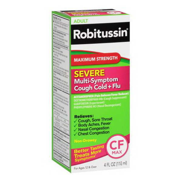 Robitussin Severe Cf Maximum Strength Cough, Cold, & Flu Medicine (4 Fl. Oz. Bottle)