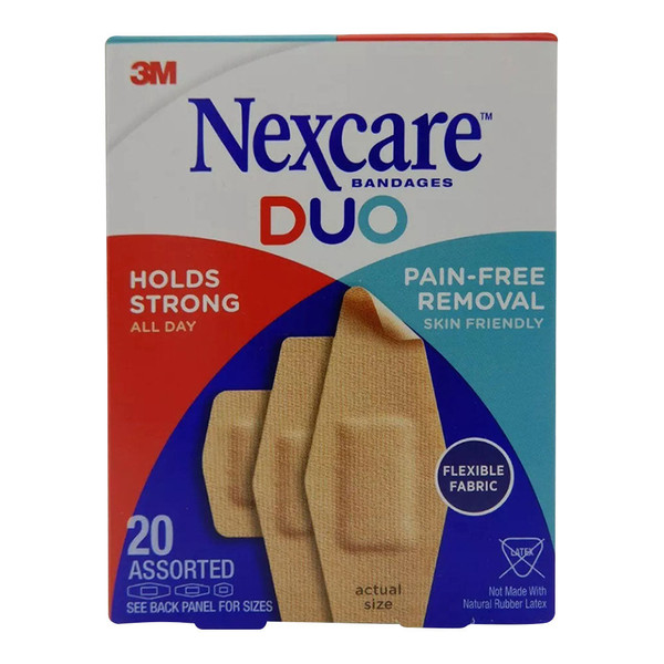Nexcare Duo Flexible Fabric Bandages: Assorted / 20-Count