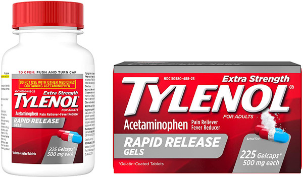 Tylenol Extra Strength Rapid Release Gels With Acetaminophen, Pain Reliever & Fever Reducer 500Mg - 225 Count
