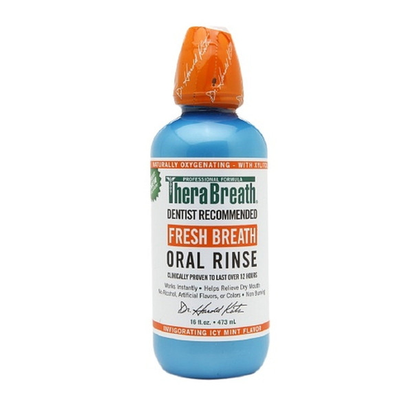 Therabreath Fresh Breath Oral Rinse, Invigorating Icy Mint - 16 Oz