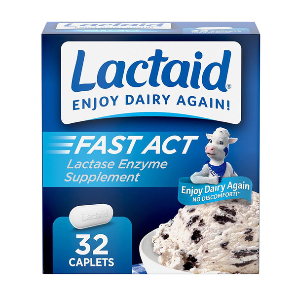 Lactaid Fast Act Intolerance Relief Caplets With Lactase Enzyme - 32 Caplets