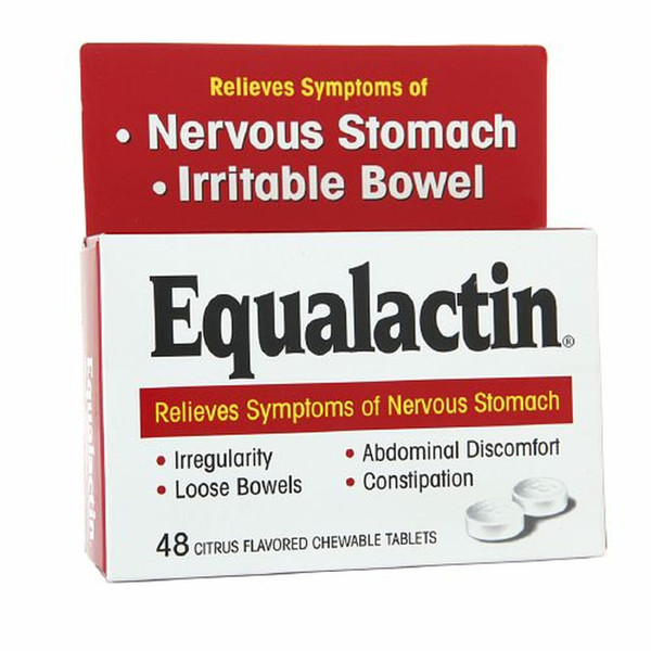 Equalactin Nervous Stomach Relief Citrus Flavored Chewable Tablets - 48 Ea