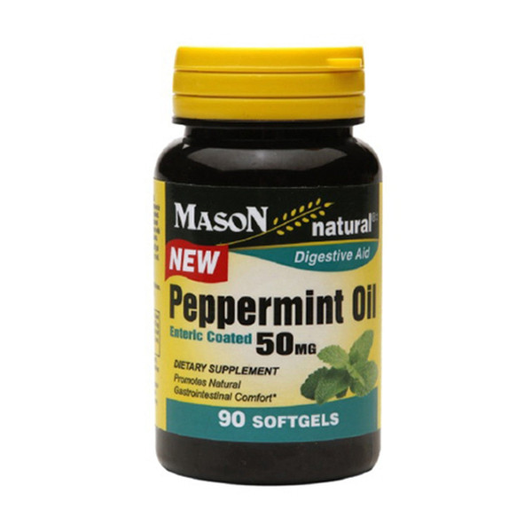 Mason Natural Peppermint Oil Enteric Coated Soft Gels, 50Mg 90 Ea