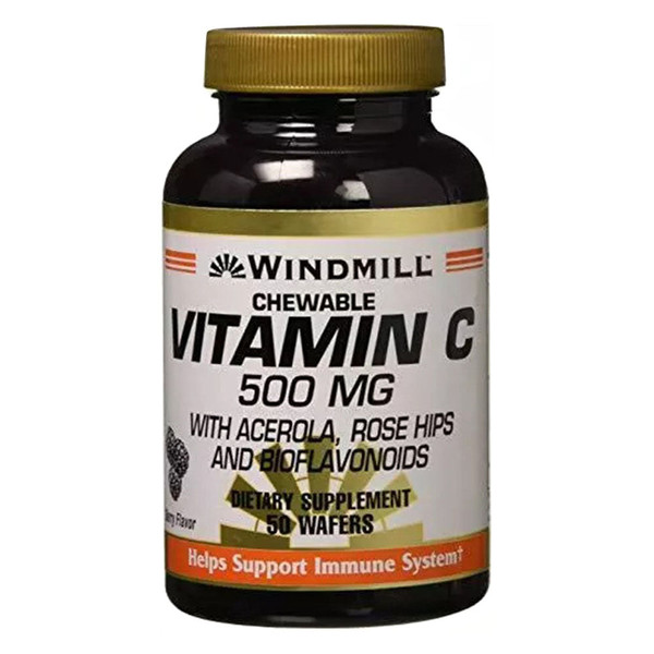 Windmill Vitamin C-500 Chewable Wafers 50 Tablets