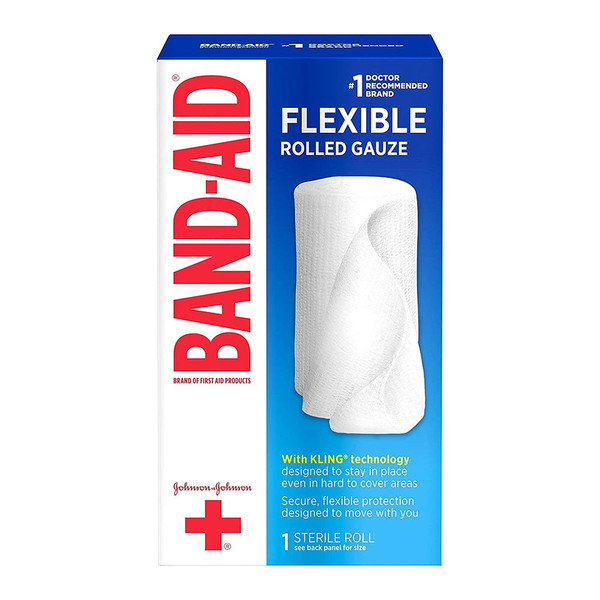 Band-Aid First Aid 3 In X 2.5 Yds Rolled Gauze, White, 1 Count