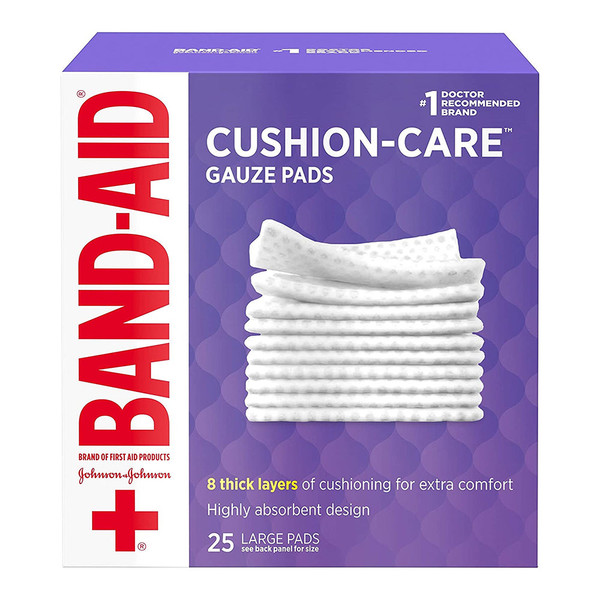 Band-Aid Absorbent Cushion Care Sterile Square Gauze Padss Large 4 In X 4 In - 25 Ct